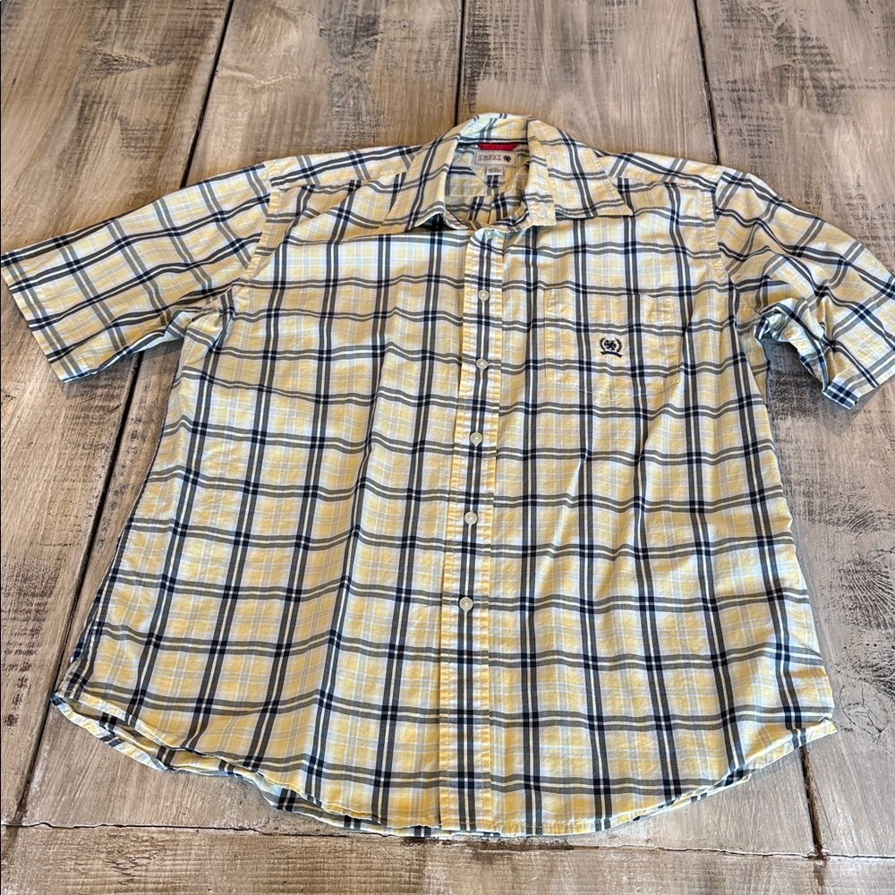Tommy Hilfiger Yellow and Blue Checkered Shirt